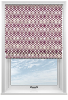 Scallop and Bud, Mulberry - Roman Blind